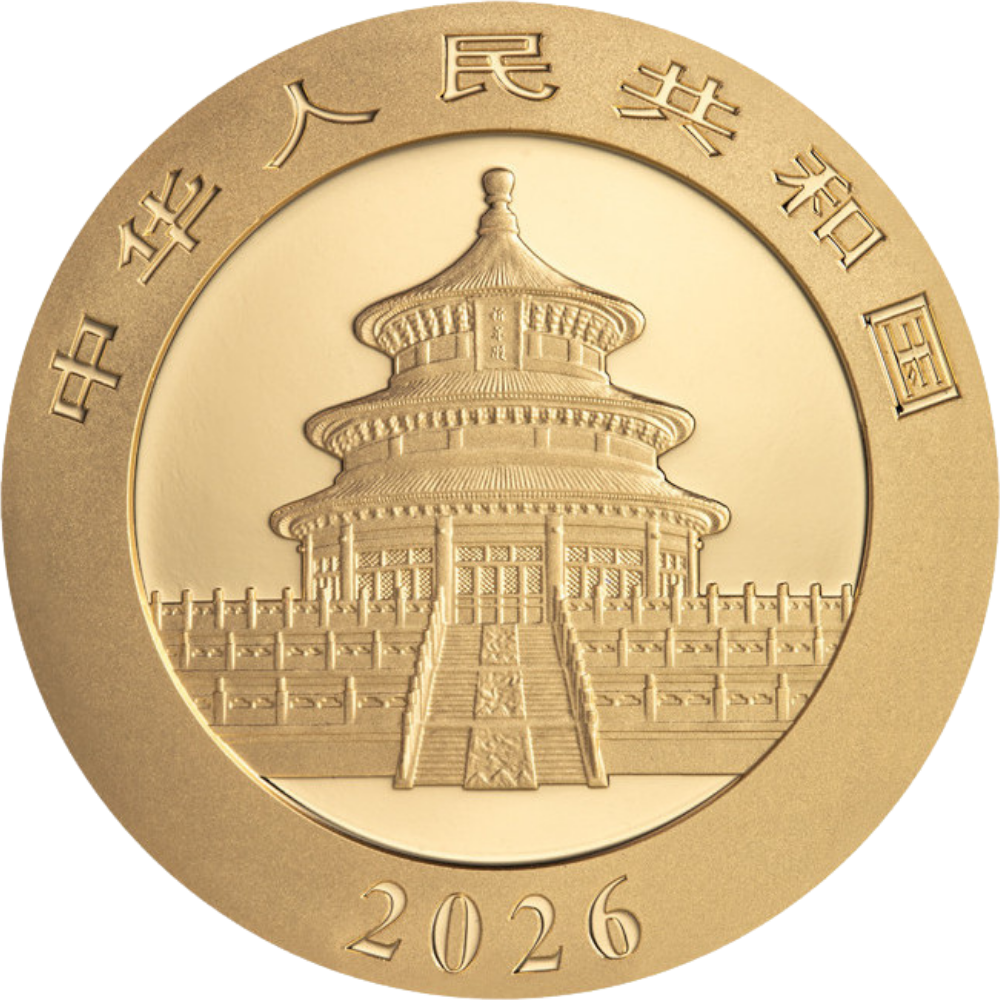 Face de la pièce de 30 grammes Or Panda chinoise