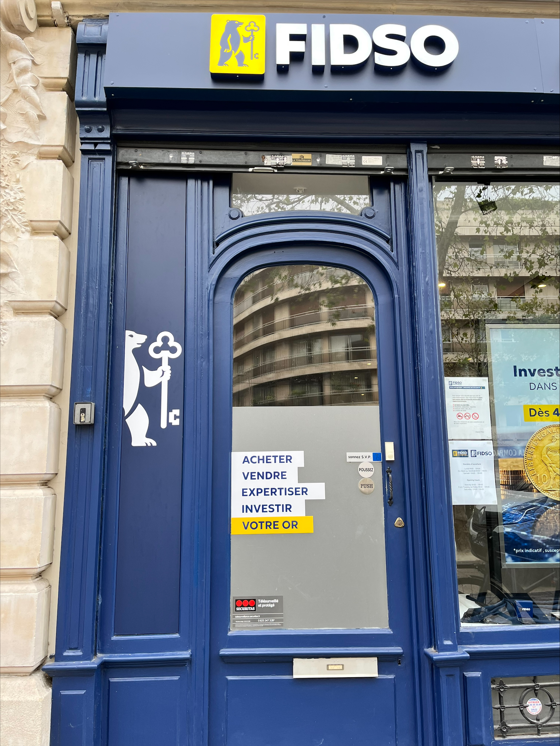 Porte d'entrée Fidso agence Paris