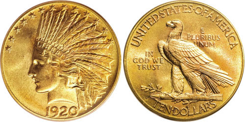 La pièce de 10 dollars Indien de Saint-Gaudens