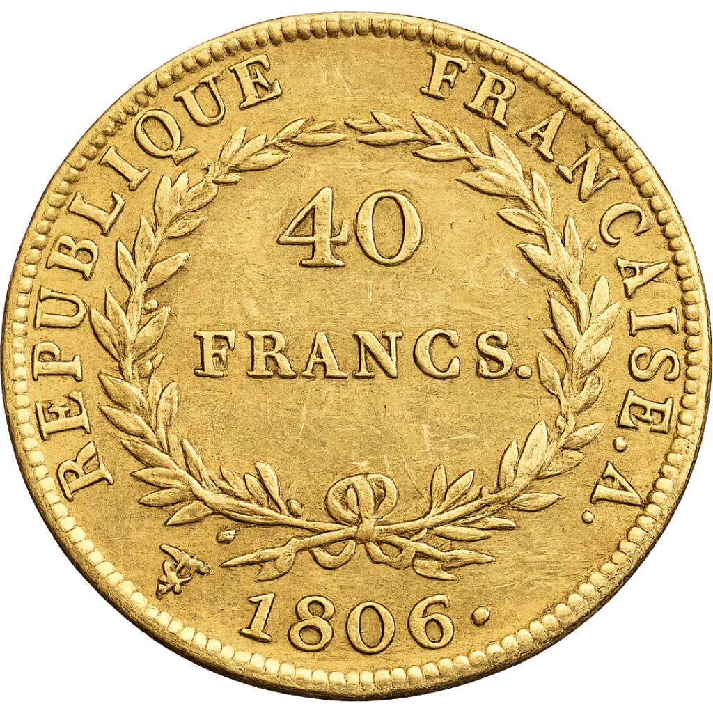 40 Francs Napoléon Tête Nue Calendrier Grégorien