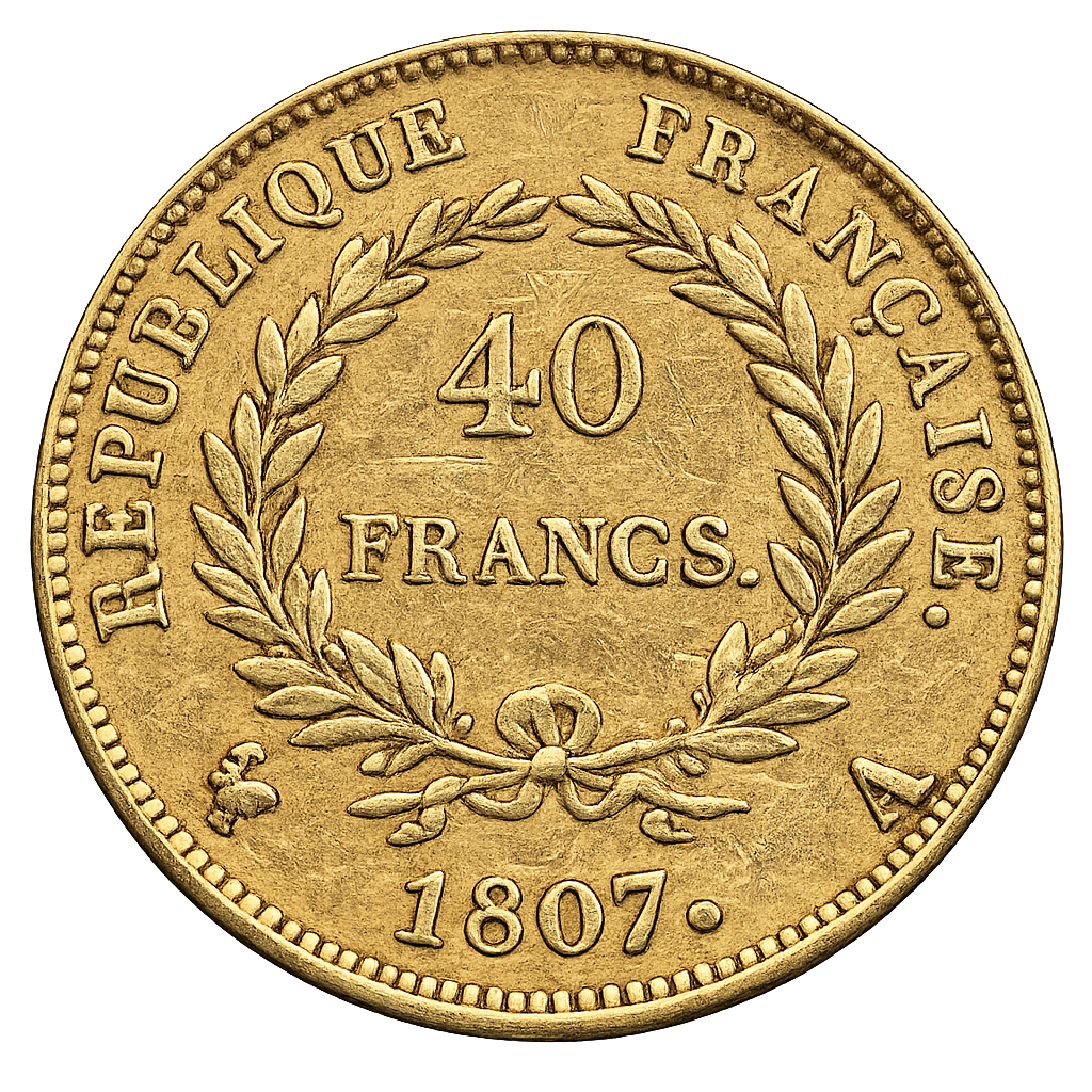 40 Francs Napoléon Tête Nue Type Transitoire