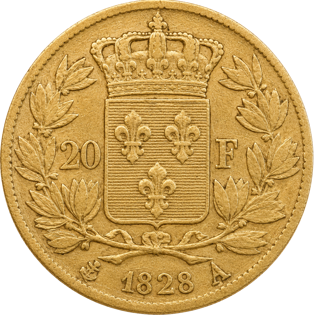 20 Francs Charles X Matrice Du Revers Quatre Feuilles Et Demie