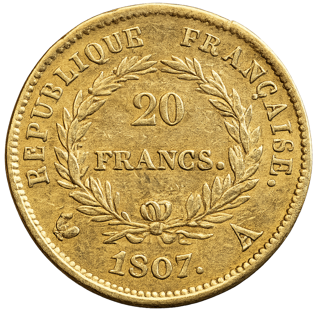 20 Francs Napoléon Ier Tête Laurée République Française