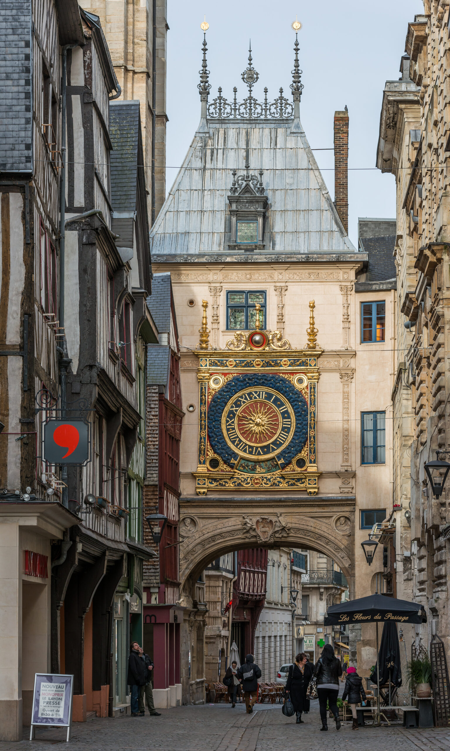 Gros-Horloge, Rouen, West View